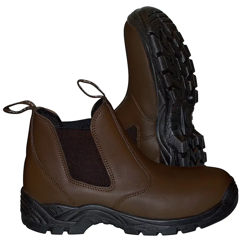 Expressversand Stiefelette "Rune" aus Leder mit PU-Sohle, Arbeitsschuhe, Chelsea Boots braun, Gr. 39