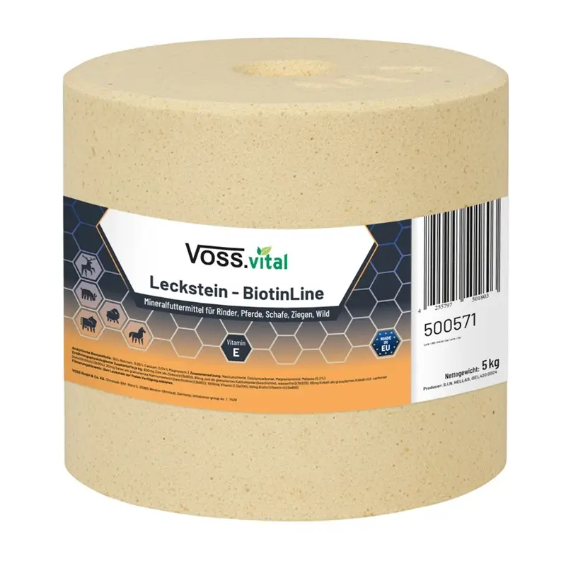 Neue Ware VOSS.vital Leckstein - BiotinLine - Leckstein mit Biotin & Vitamin E 5kg