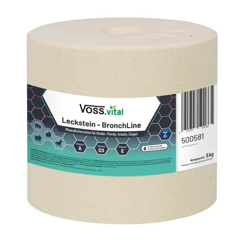 Neue Kollektion VOSS.vital Leckstein - BronchLine -mit Minze & Eukalyptus 5kg