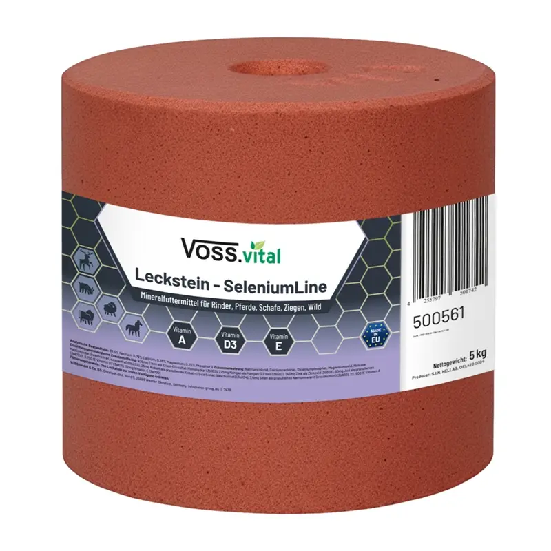 VOSS.vital Leckstein - SeleniumLine - Mineral-Leckstein mit Selen 5kg Letzte Chance