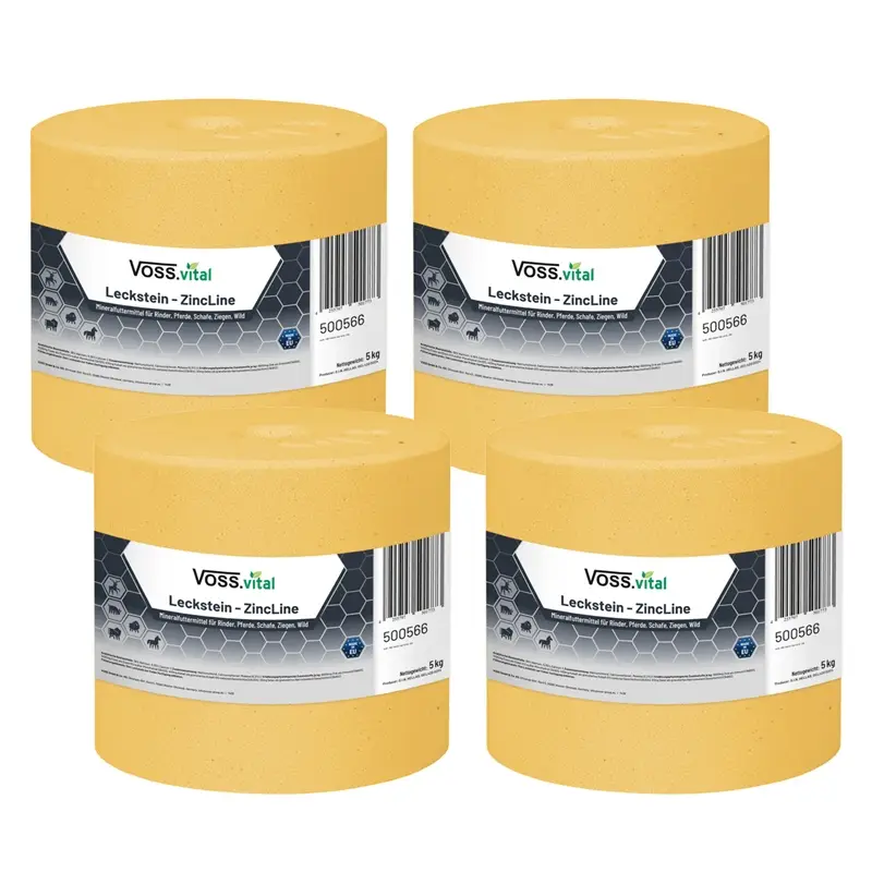 VOSS.vital Leckstein - ZincLine - zinkreicher Mineral-Leckstein 4x5kg Schneller Versand