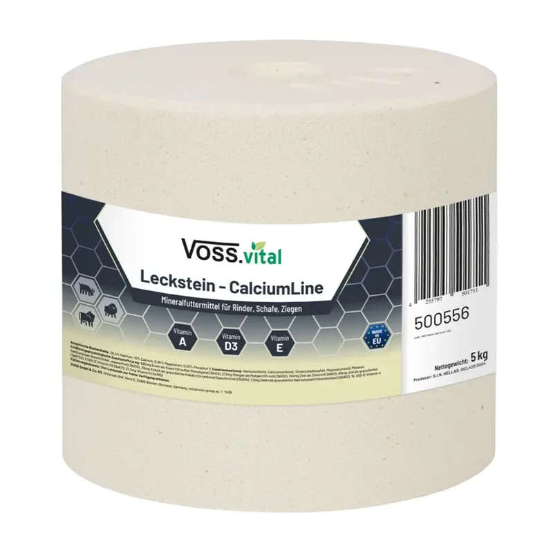 Bestpreis VOSS.vital Leckstein - CalciumLine - Mineralsalz-Leckstein mit extra Calcium 5kg