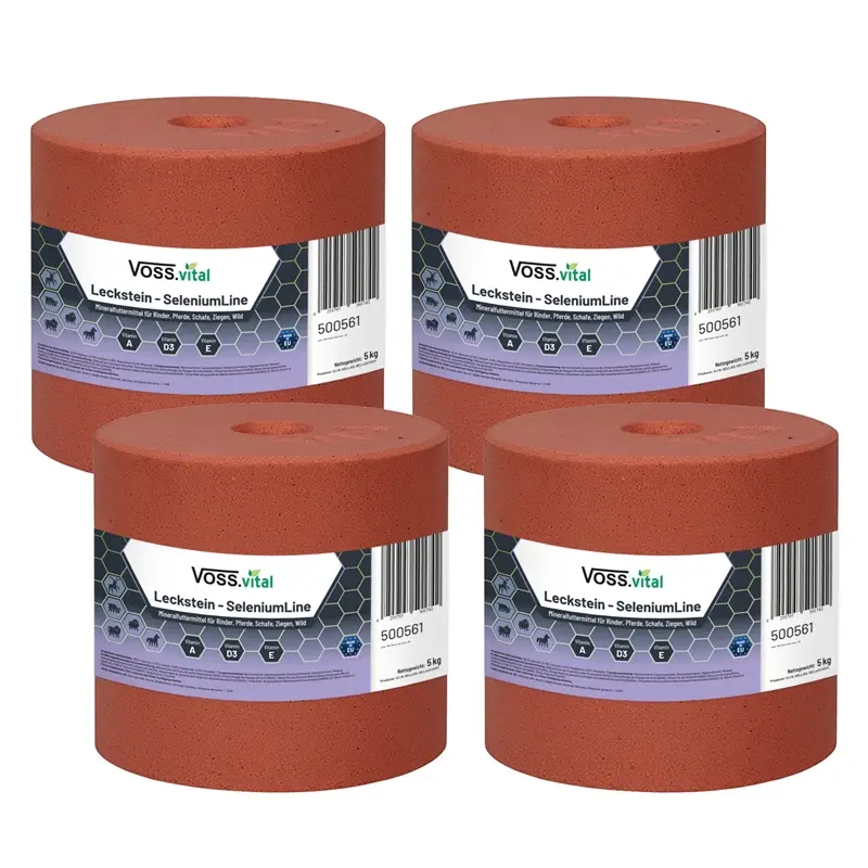 Kracherpreis VOSS.vital Leckstein - SeleniumLine - Mineral-Leckstein mit Selen 4x5kg