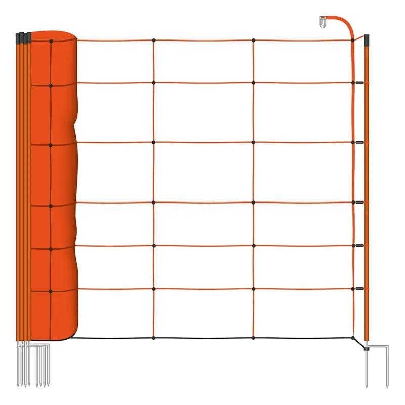 Neu 50m VOSS.farming BASIC Elektrozaun-Netz, Schafzaun, 90cm, 2 Spitzen, Maschenabstand 30cm, orange