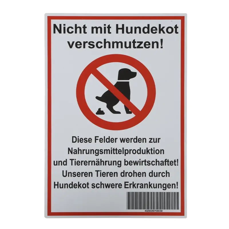 Knallerangebot Warnschild Hundekot 30x20cm, 1mm, Verbotsschild, Hinweisschild