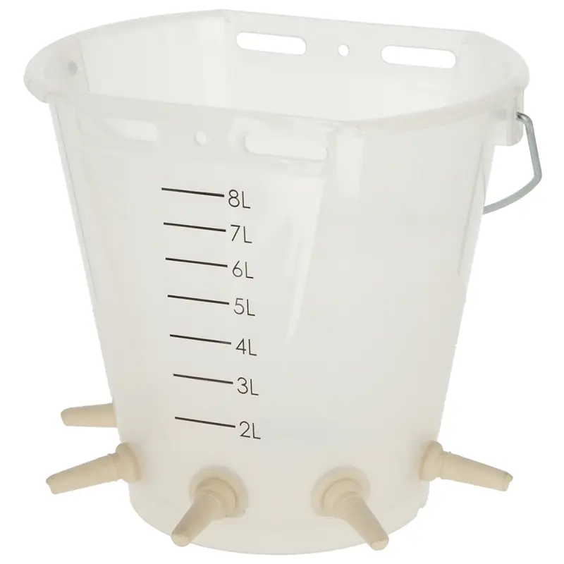 Kracherpreis Lammeimer mit 5 Saugern, 8 Liter, mit Halteblech, Saugern & Ventilen, weiß transparent