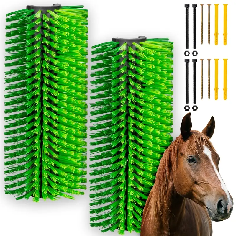 2x LandXpert Kratzbürste "Gerda" halbrund 45x21x11cm - für Pferde und Rinder zur Fellpflege Sichere Zahlung