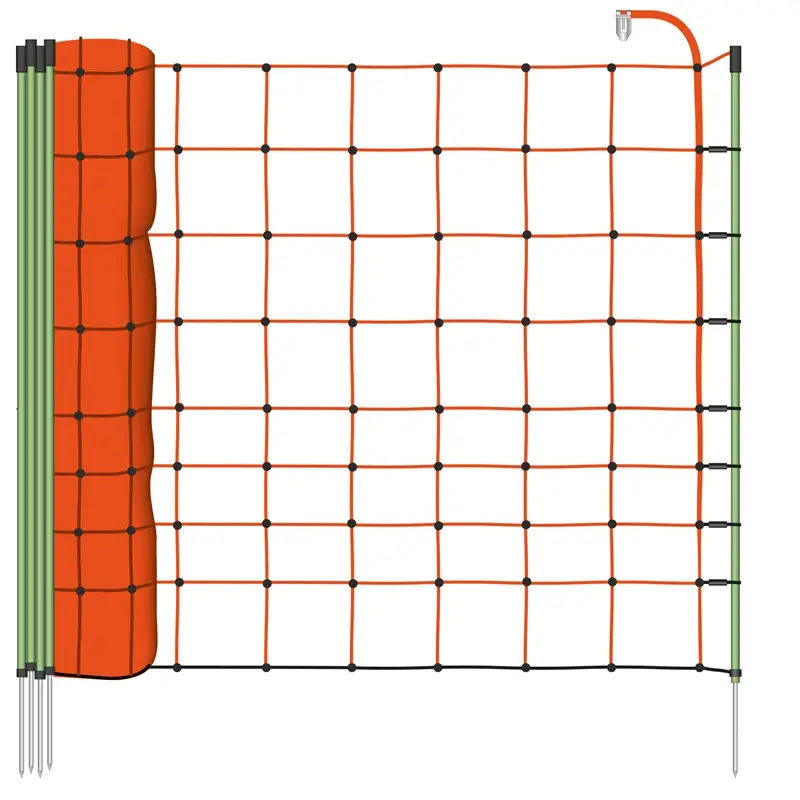 EuroNetz Schafnetz 50m, 106cm, 1 Spitze, Elektrozaun-Netz, Schafzaun, orange Jetzt Kaufen