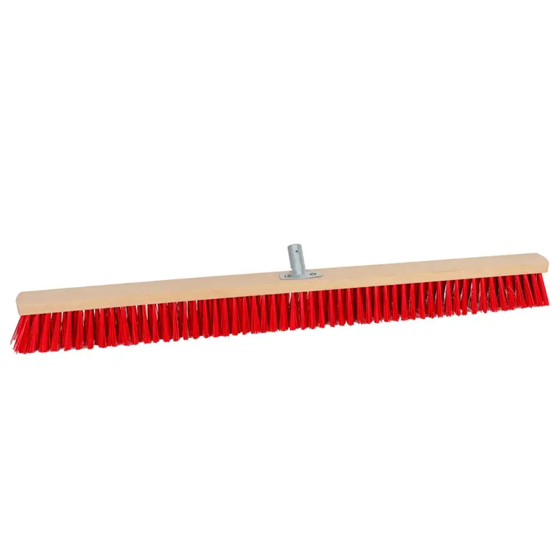 Straßenbesen 100cm mit Metallhalter, Borsten aus Elaston, Besen für Haus & Hof, rot Preis Gesenkt