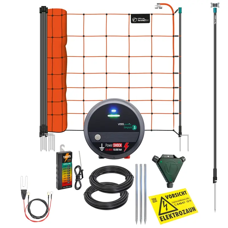 VOSS.farming Schafzaun-Set für 200m, inkl. Weidezaungerät 230V und Schafnetz 90cm Letzte Chance