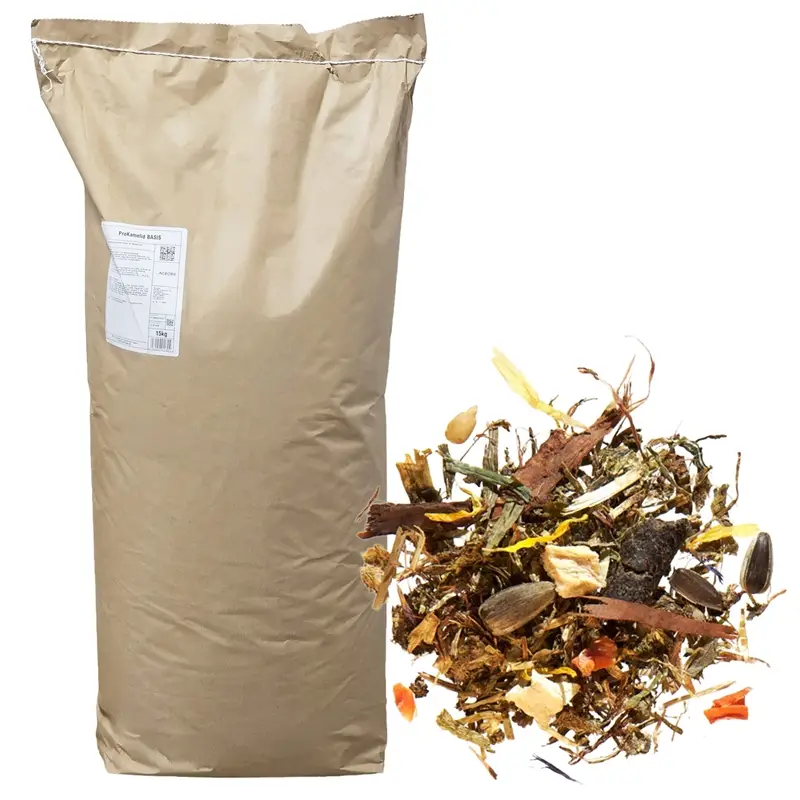 Agrobs Prokamelid Basis 15kg - strukturreiches Ergänzungsfutter für Alpaka, Lama & Co Neue Kollektion