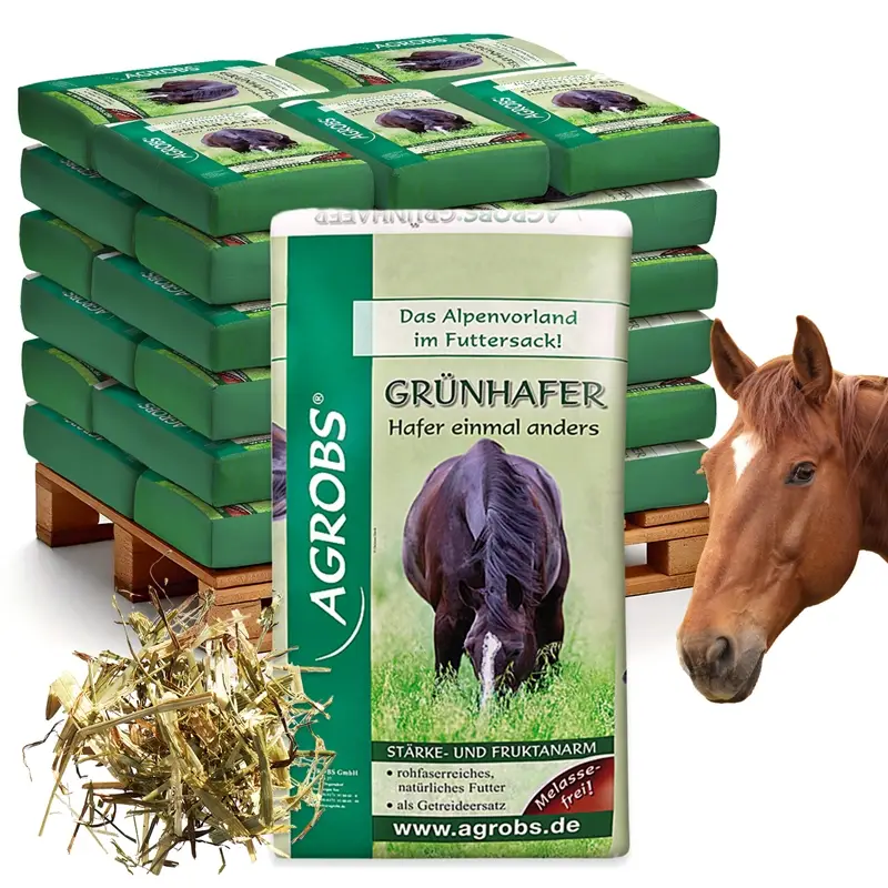 Agrobs Grünhafer 27x15kg - strukturreiches Raufutter aus der grünen Haferpflanze Echt