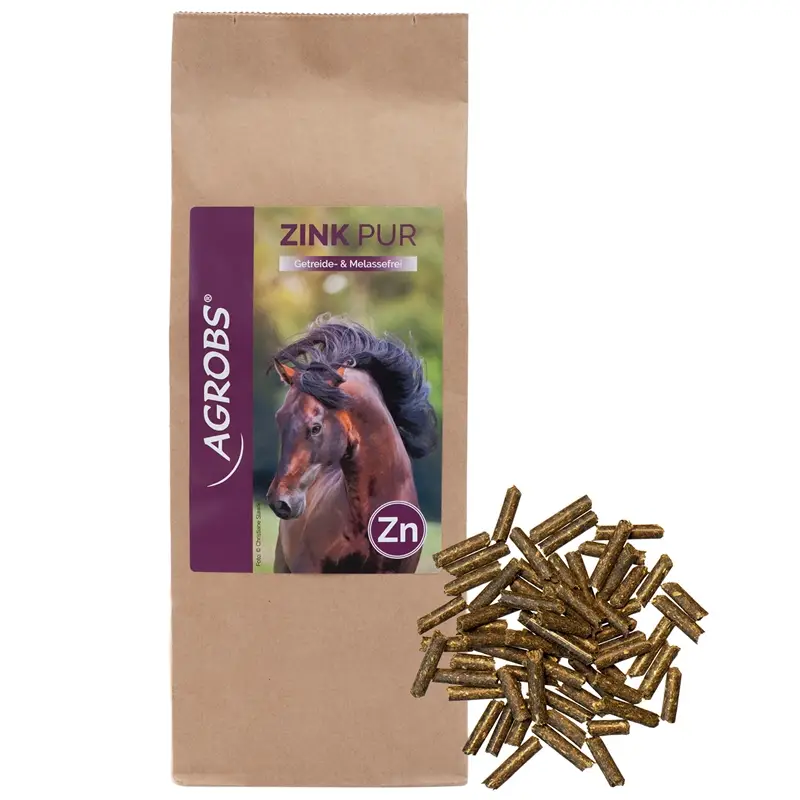 Agrobs Zink pur 800g Papierbeutel - Ergänzungsfuttermittel für Pferde Preis Gesenkt
