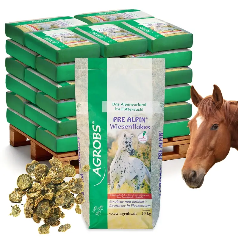 Heißes Angebot Agrobs Pre Alpin Wiesenflakes 39x20kg - Raufutter in Flockenform