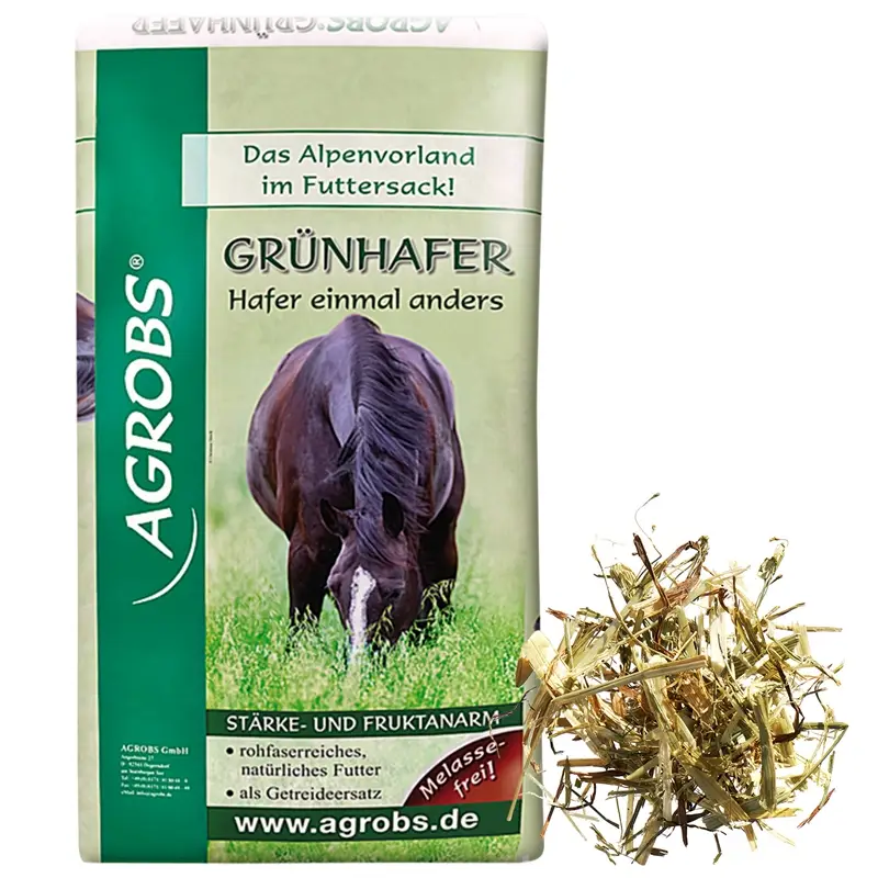 Zertifiziert Agrobs Grünhafer 15kg - strukturreiches Raufutter aus der grünen Haferpflanze