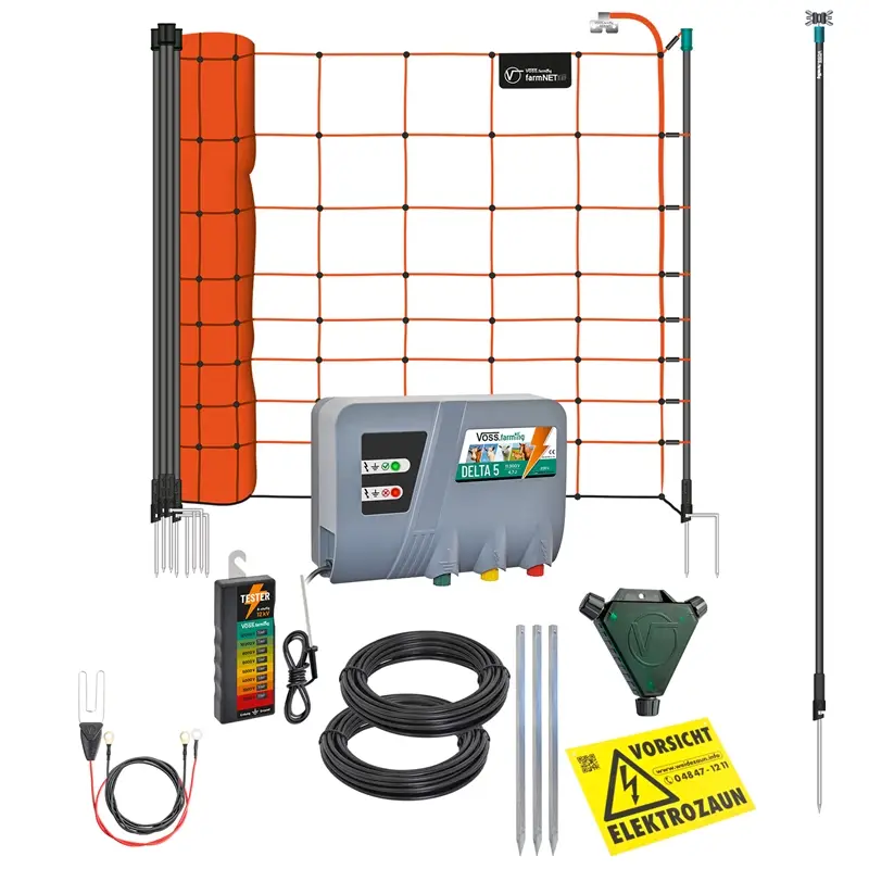 VOSS.farming Schafzaun-Set für 350m, inkl. Weidezaungerät 230V und Schafnetz 108cm Neue Kollektion