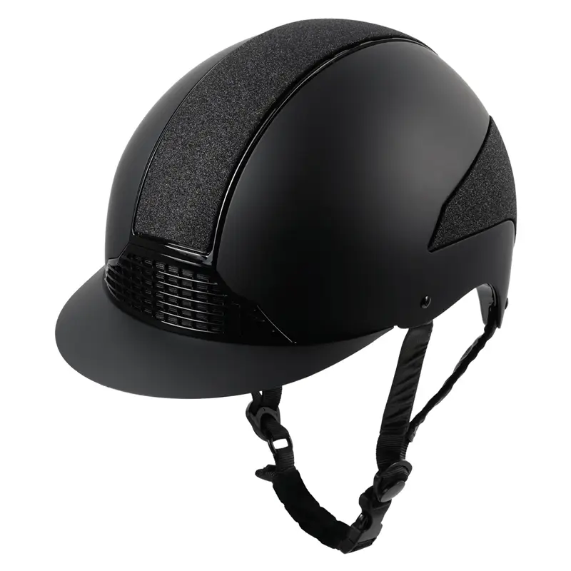 Solange Der Vorrat Reicht Waldhausen Reithelm SWING H24 59-61cm Lady Shine schwarz matt mit Glitzer-Details