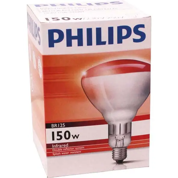 Rabatt Infrarotlampe Hartglas rot 150 W Philips