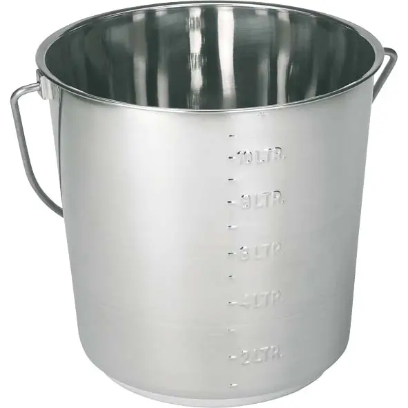 Saisonangebot Edelstahleimer 12 Liter mit Skalierung
