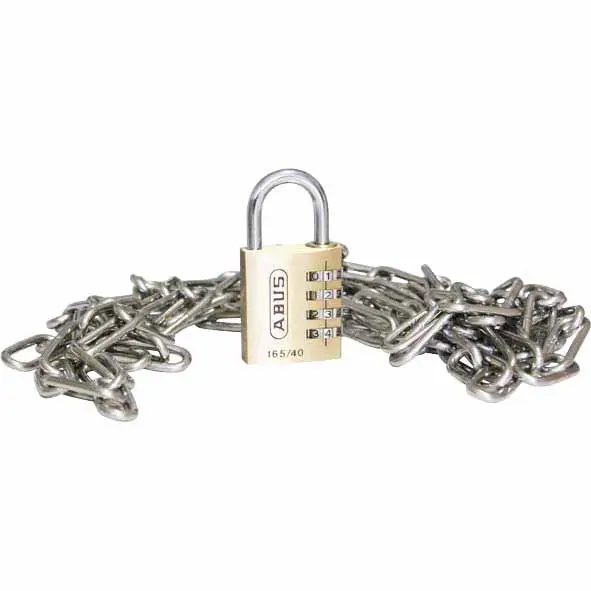 Zahlenschloss mit Kette Edelstahl 2 m Markenware